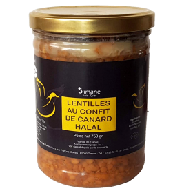 Lentilles au confit de canard 800 g -halal