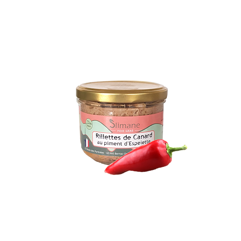 Rillettes de Canard au Piment d'Espelette Halal -180g