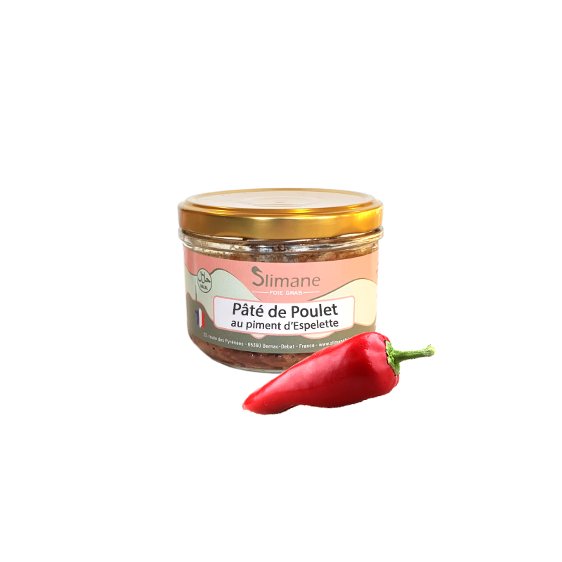 Pâté de poulet  au piment d'Espelette 180g - Halal