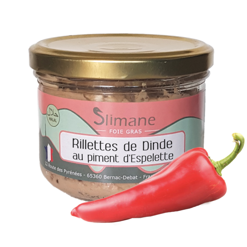 Rillettes de dinde au piment d'Espelette180 g - halal