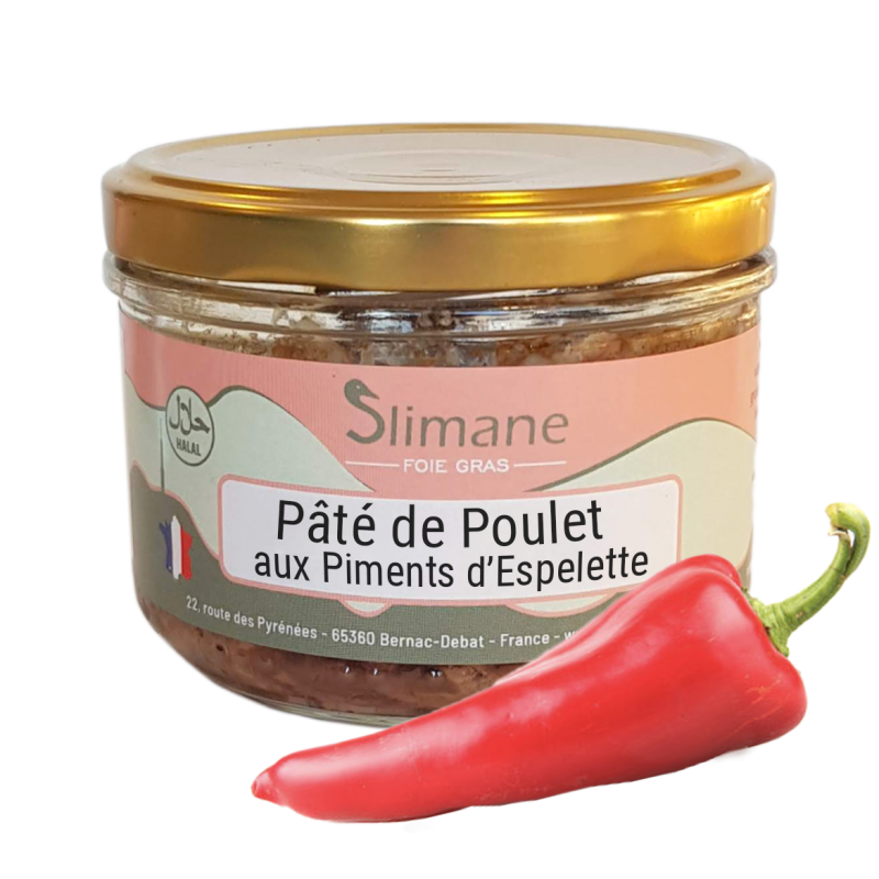 Pâté de poulet  au piment d'Espelette 180g - Halal